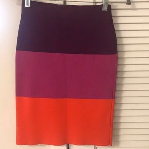 BCBGMAXAZRIA Body Con Multi Color Skirt